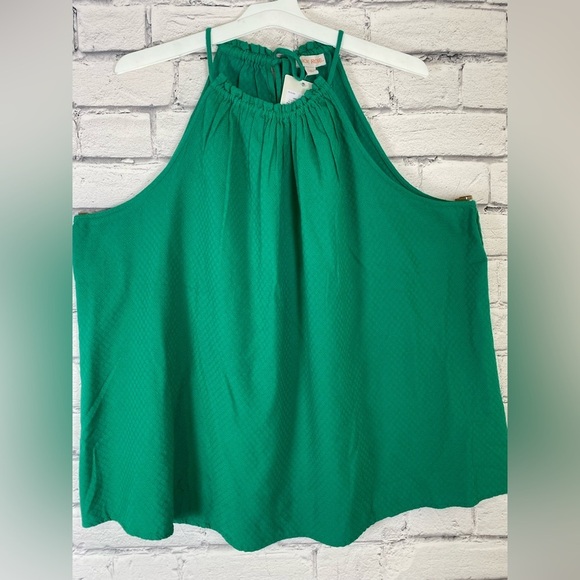 Knox Rose Green Embroidered Halter Tank size 1X - Picture 2 of 12